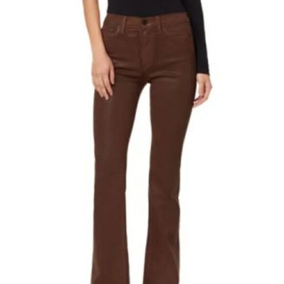 Hudson Jeans Barbara High-Waist BootCut Jeans -Coated Tortoise- Size 24 - Picture 1 of 13